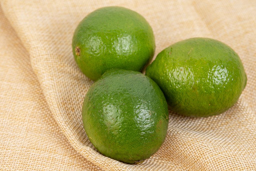 Top view on Fresh Green Limes