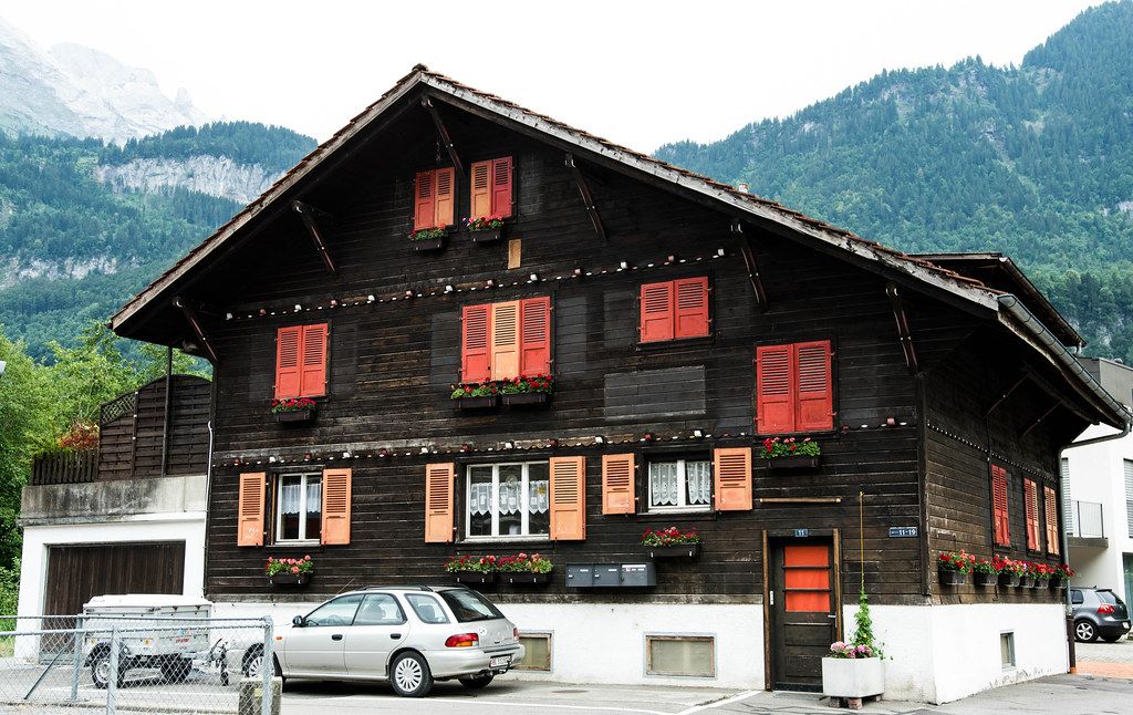 Typical Swiss home in Meiringen, Switzerland