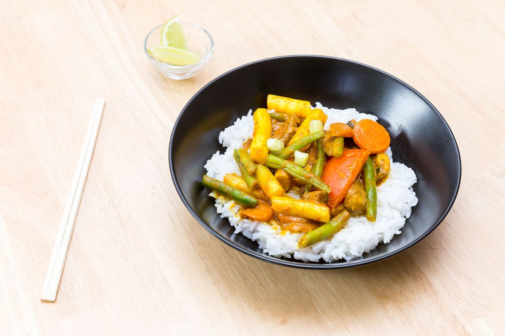 Vegetarian Thai Curry with Vegetables and Rice
