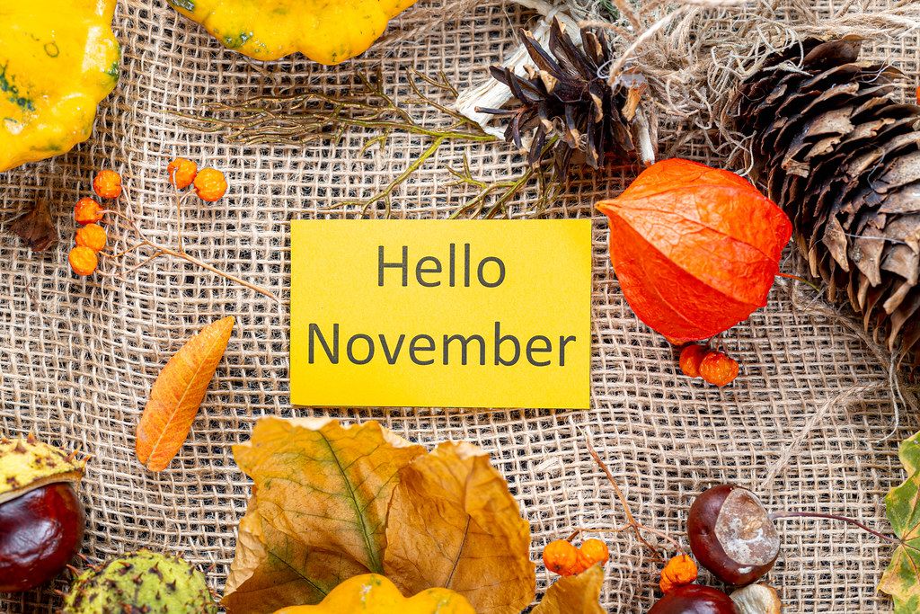 Welcome Background to the onset of November and autumn holidays