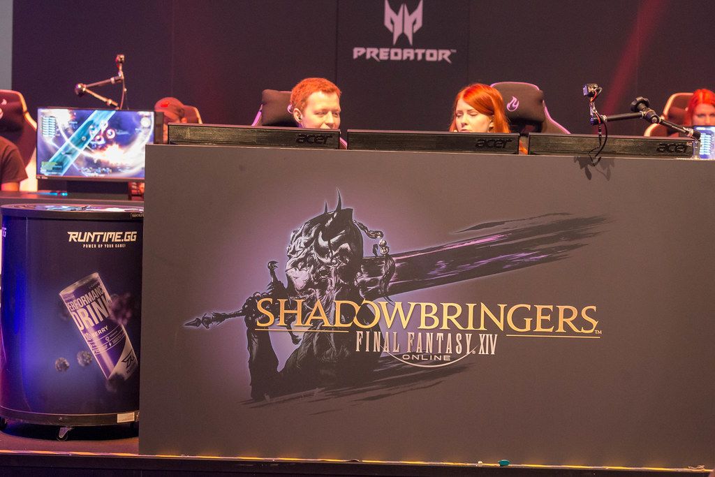 Werbung für das Multiplayer Online Role-Playing Game FINAL FANTASY XIV: Shadowbringers