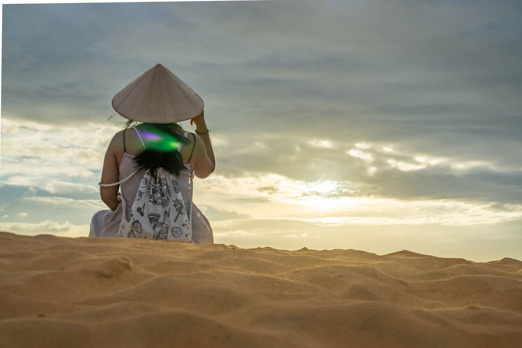 Woman watching the Sunset in the Red Sand Dunes of Mui Ne, Vietnam (Flip 2019) (Flip 2019) Flip 2019