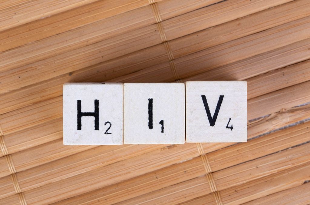 Wooden blocks with the word HIV