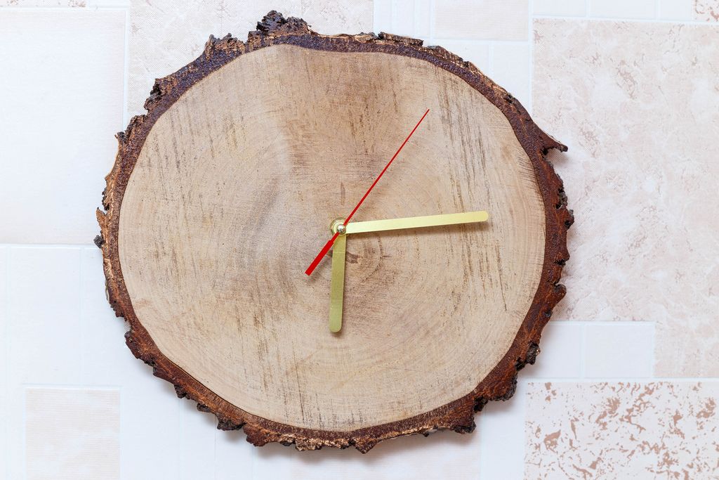 Wooden watch on the wall