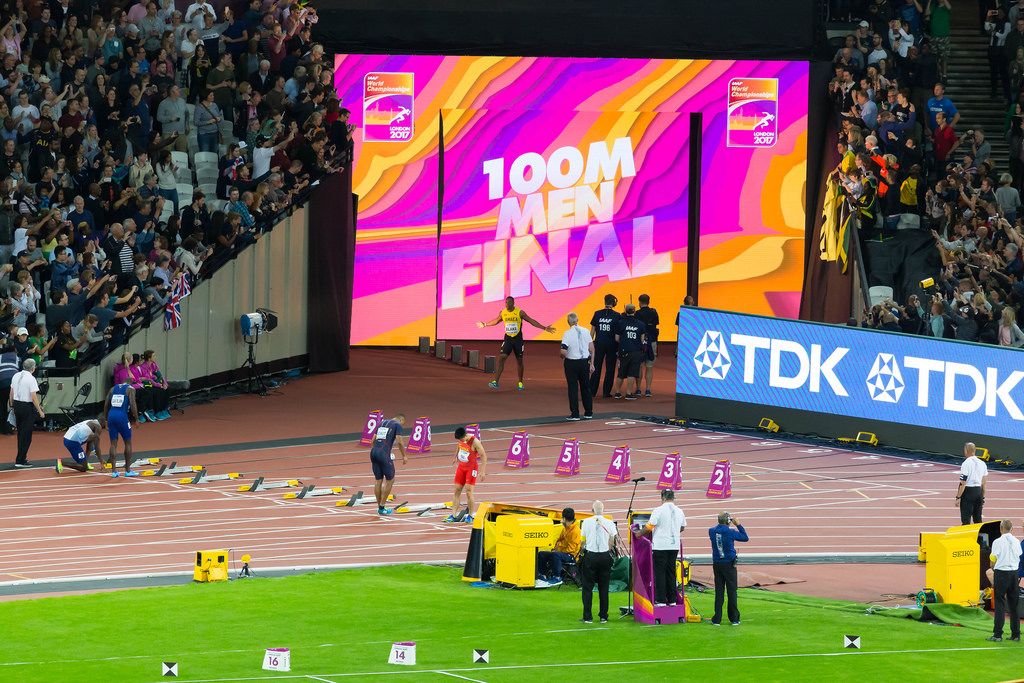 Yohan Blake und weitere 100-Meter-Läufer IAAF Leichtathletik-Weltmeisterschaften 2017 in London