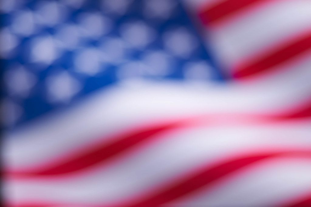 A blurred image of American national flag for background usage