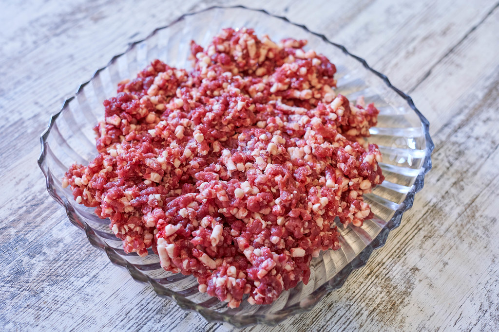 A bowl of freshly minced meat