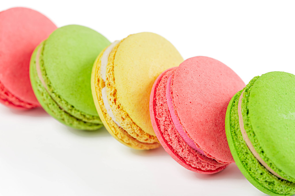 A french sweet delicacy, macaroons variety close up