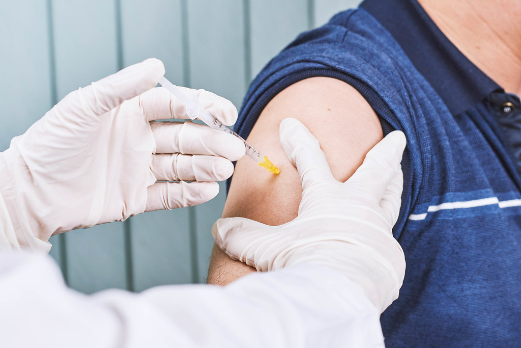 A man getting vaccinated against Covid-19