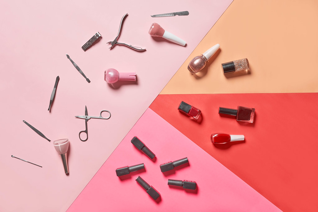 A set of tools for manicure and nail polish