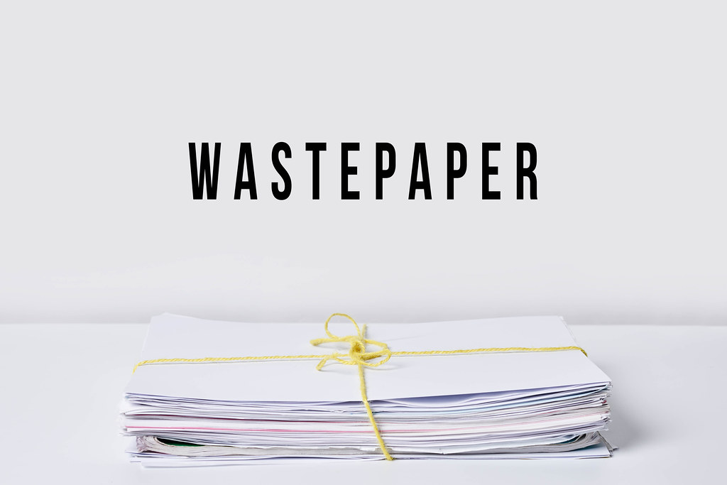 A stack of wastepaper