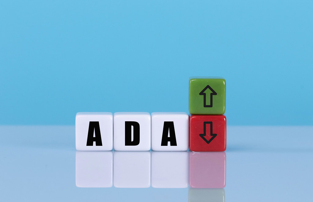 ADA text on cubes with up and down arrow