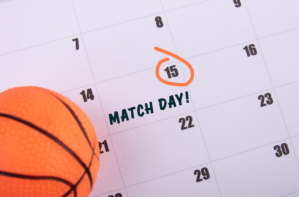 Basketball Match Day marked on the calendar