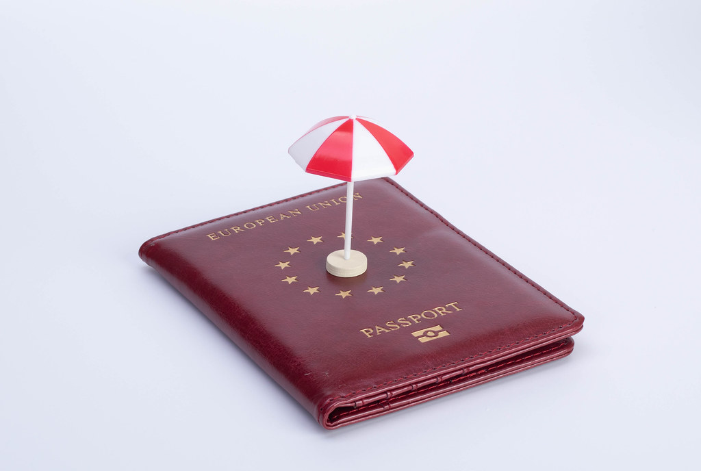 Beach umbrella on the passport