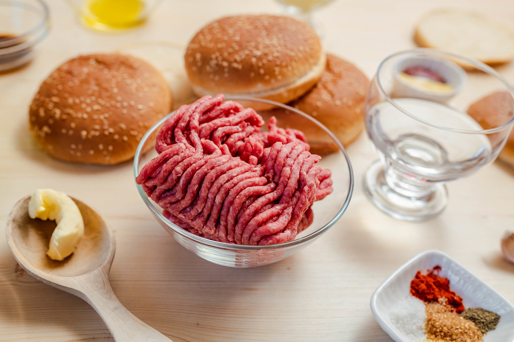 Beef Raw Meat Burger Recipe Ingredients
