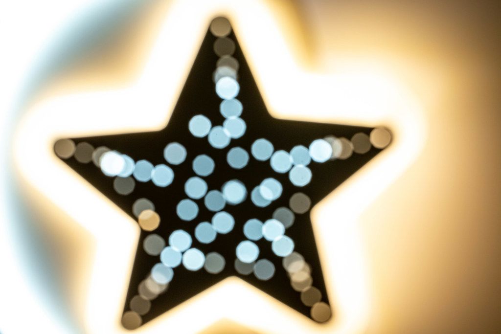 Blurred bokeh background of glowing star