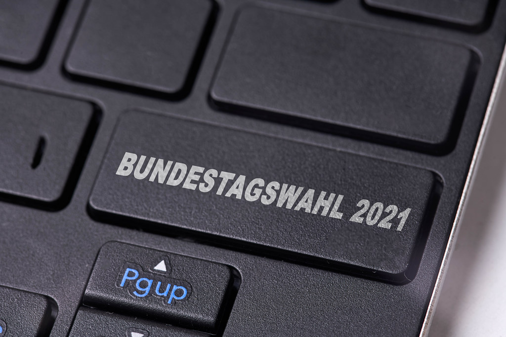 Bundestagswahl 2021 on keyboard. Bundestag Elections in Germany