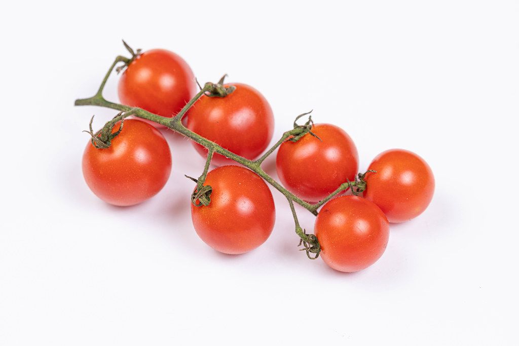 Cherry Tomatoes above white background