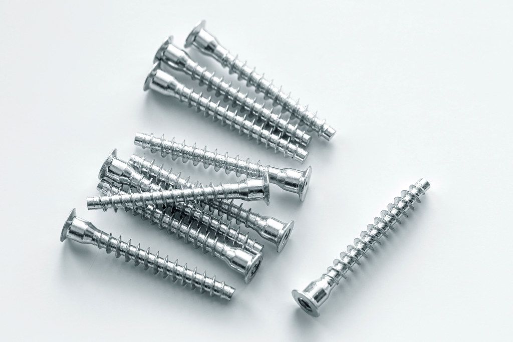 Chrome screws for mounting, top view