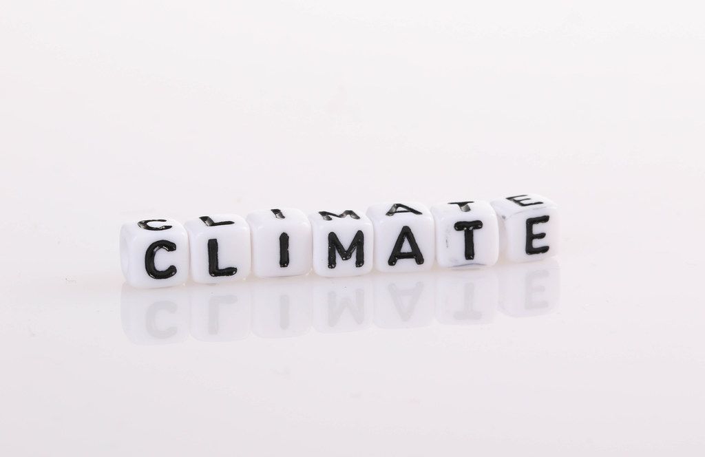 Climate text on white background