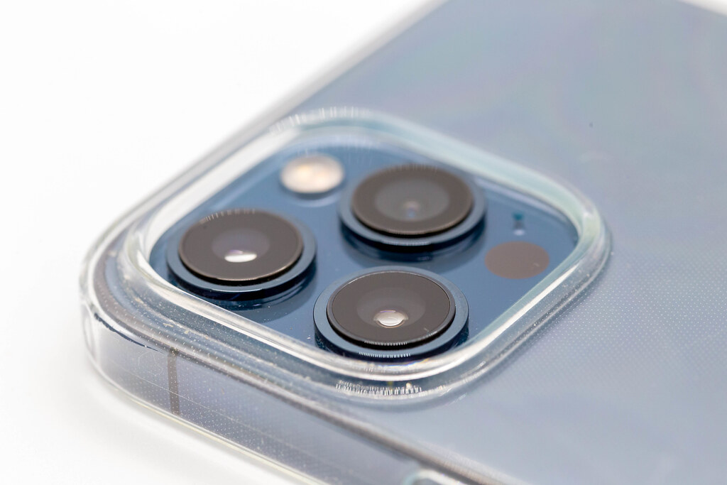 Close-up of the new iPhone12 triple-lens camera system with 12 Megapixel sensors