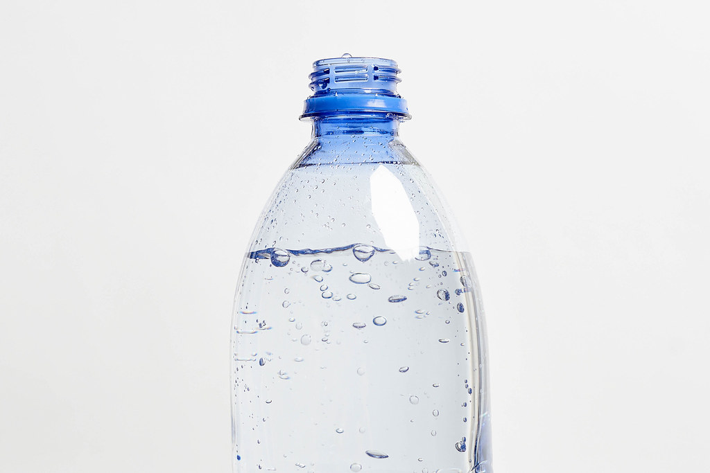Close-up shot of a bottle of fresh water