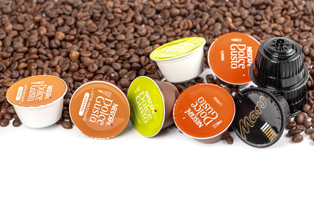 Coffee capsules for making cappuccino, latte, lungo and cocoa with whole coffee beans