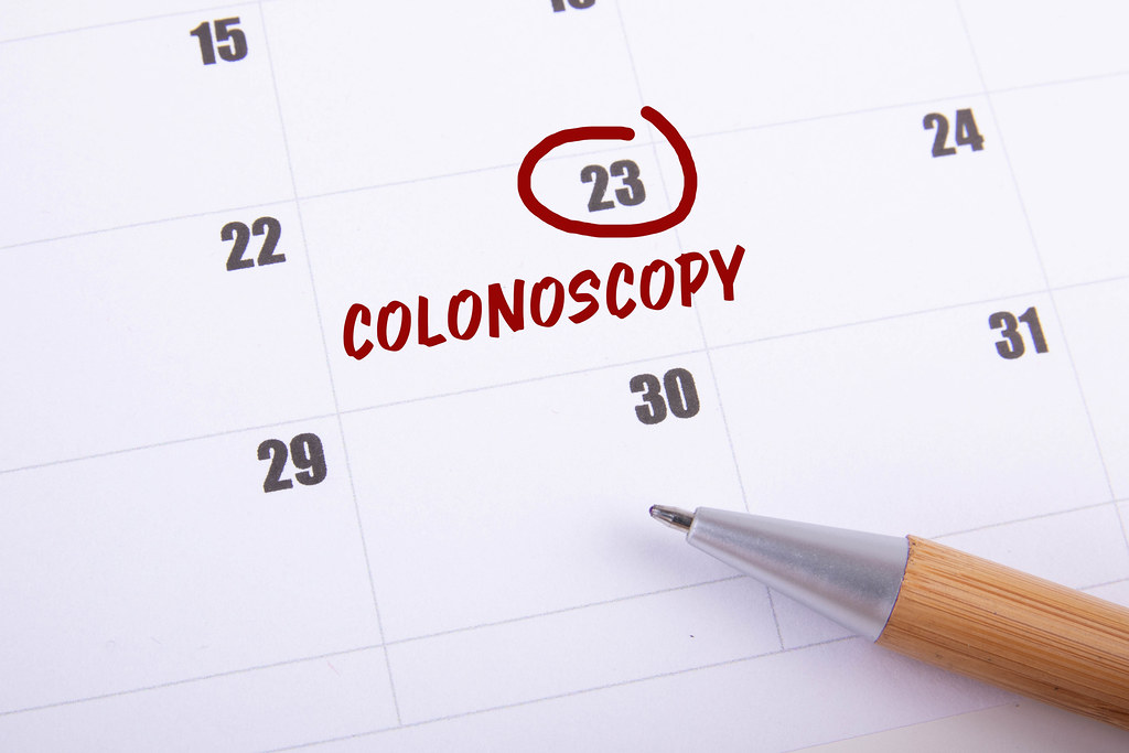 Colonoscopy date marked on the calendar