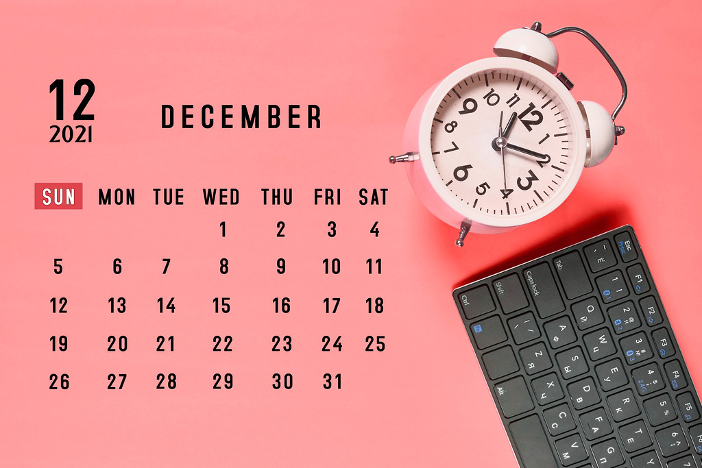 December 2021 monthly office calendar