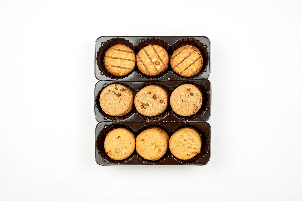 Delicious honey sweet meal cookies in a box