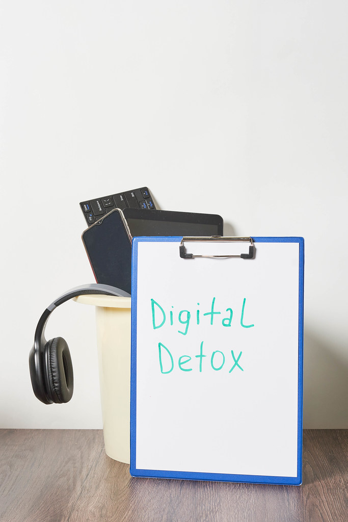 Digital detox concept. Can full with digital devices