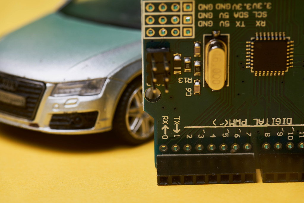 Electronic circuit of the car. Worldwide chip shortage