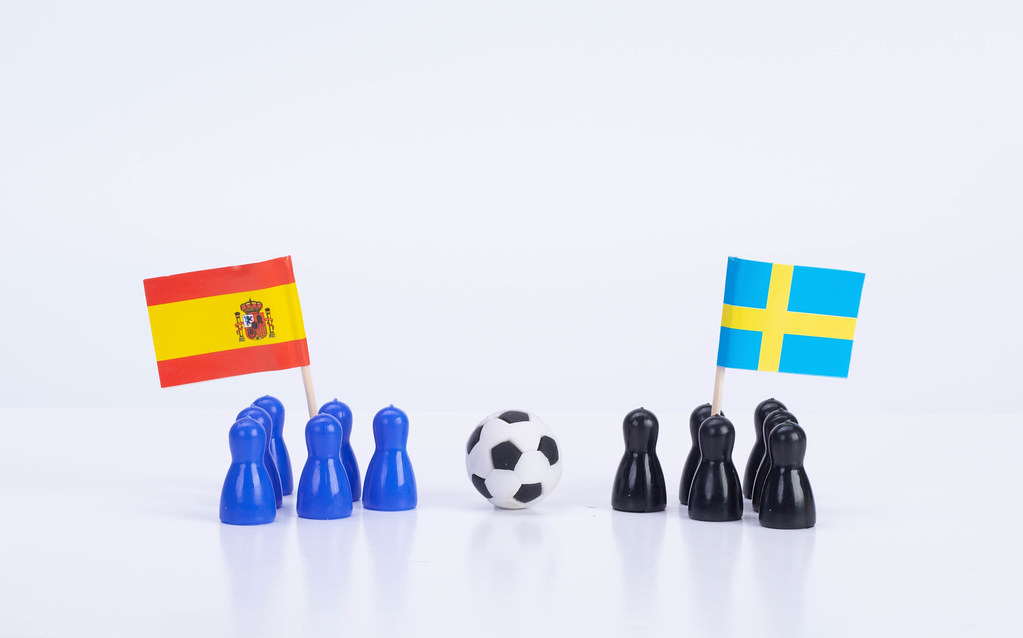 Football match Spain Vs. Sweden