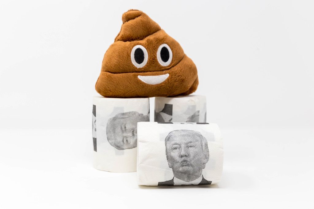 Fun- & Scherzgeschenk: Donald Trump Klopapier und Kothaufen-Emoji Plüsch Spielzeug
