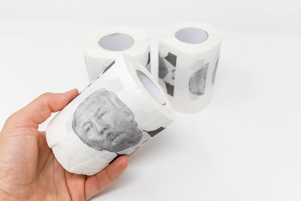 Gift or joke idea: presidential toilet roll with Donald Trump