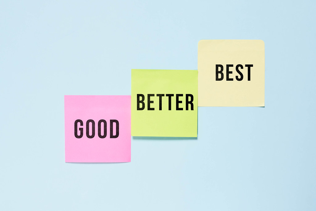Good, better and best - progress, steps to success