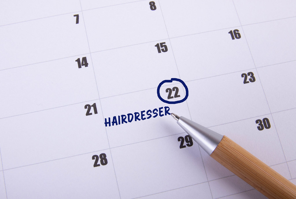 Hairdresser date marked on the calendar