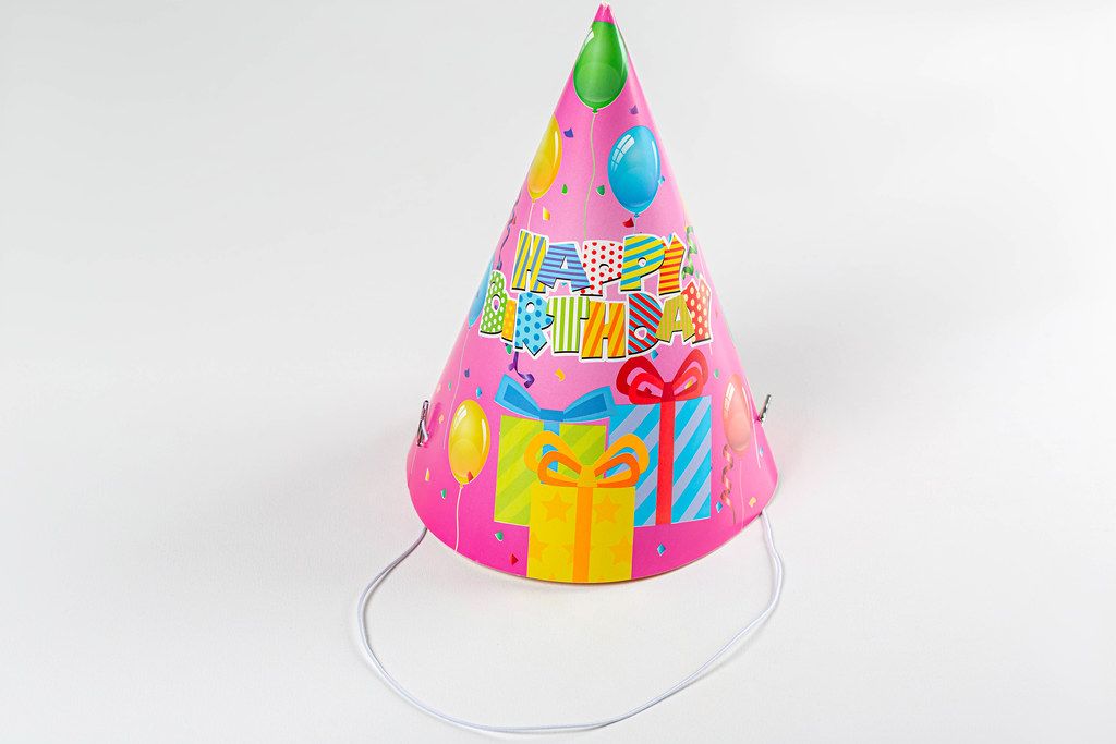 Hat in the form of a cap for celebrating of birthdays