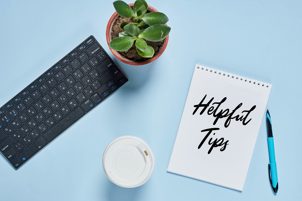 Helpful tips concept on office desktop