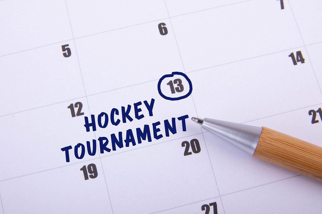 Hockey tournament date marked on the calendar