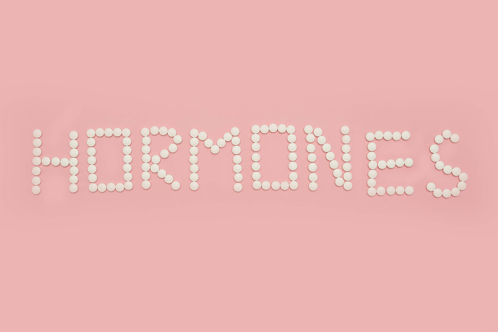 Hormones word made of medical pills