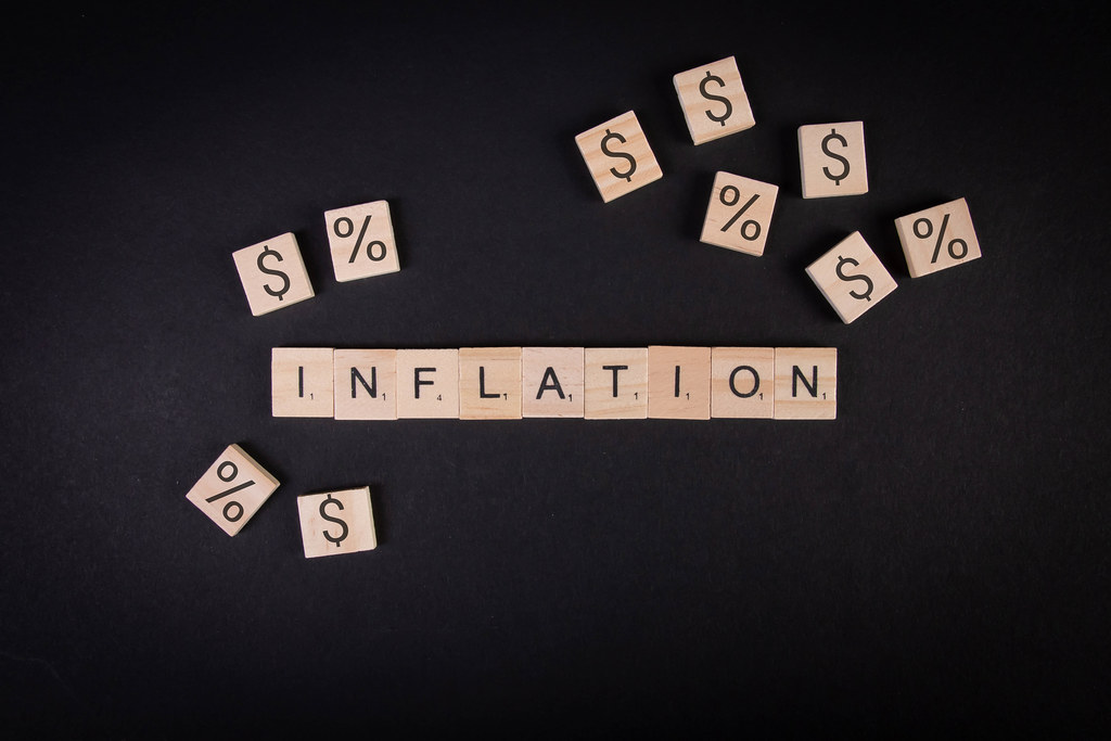 Inflation text on wooden blocks