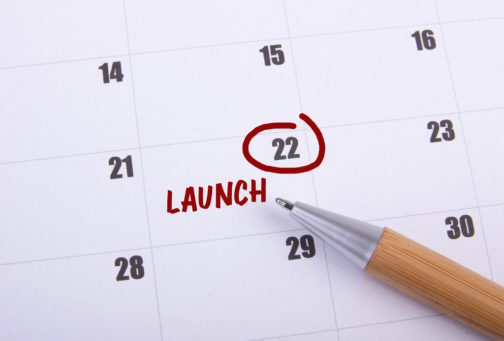 Launch date marked on the calendar