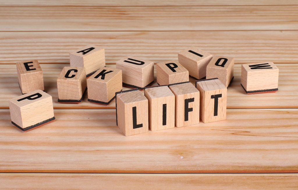 Lift word written on wooden blocks