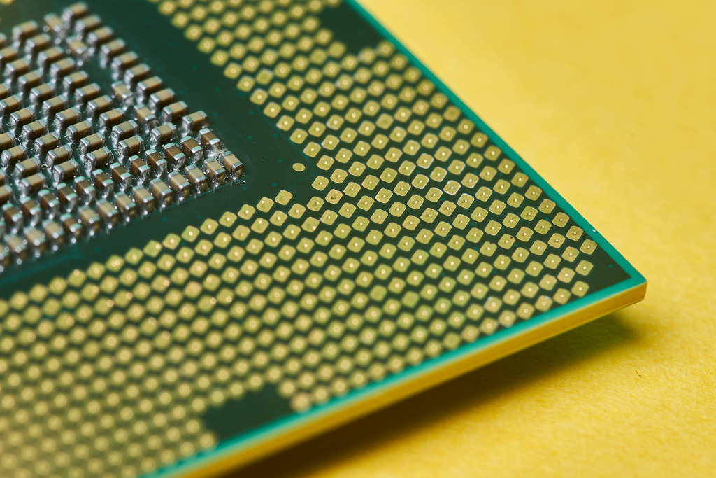 Macro-shot of CPU chip
