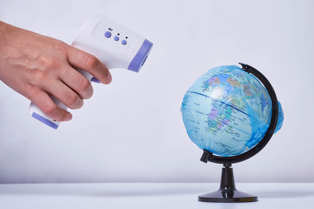 Measuring globe temperature with thermometer