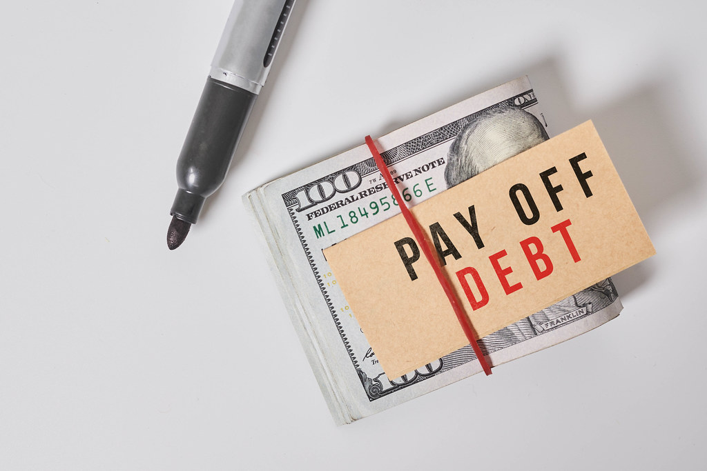 Money and Pay off debt concept