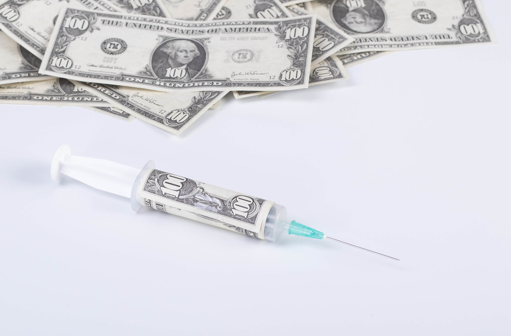 Money in syringe