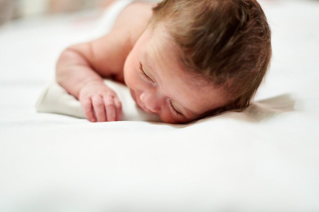Newborn kid portrait asleep