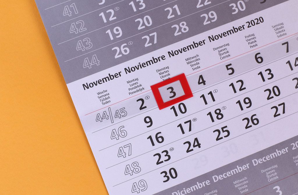 November 3rd date marked on calendar